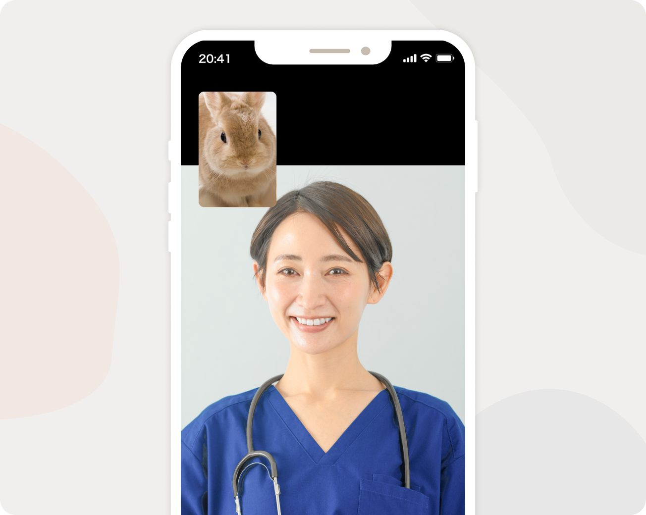ビデオ通話で診察を受ける画面例